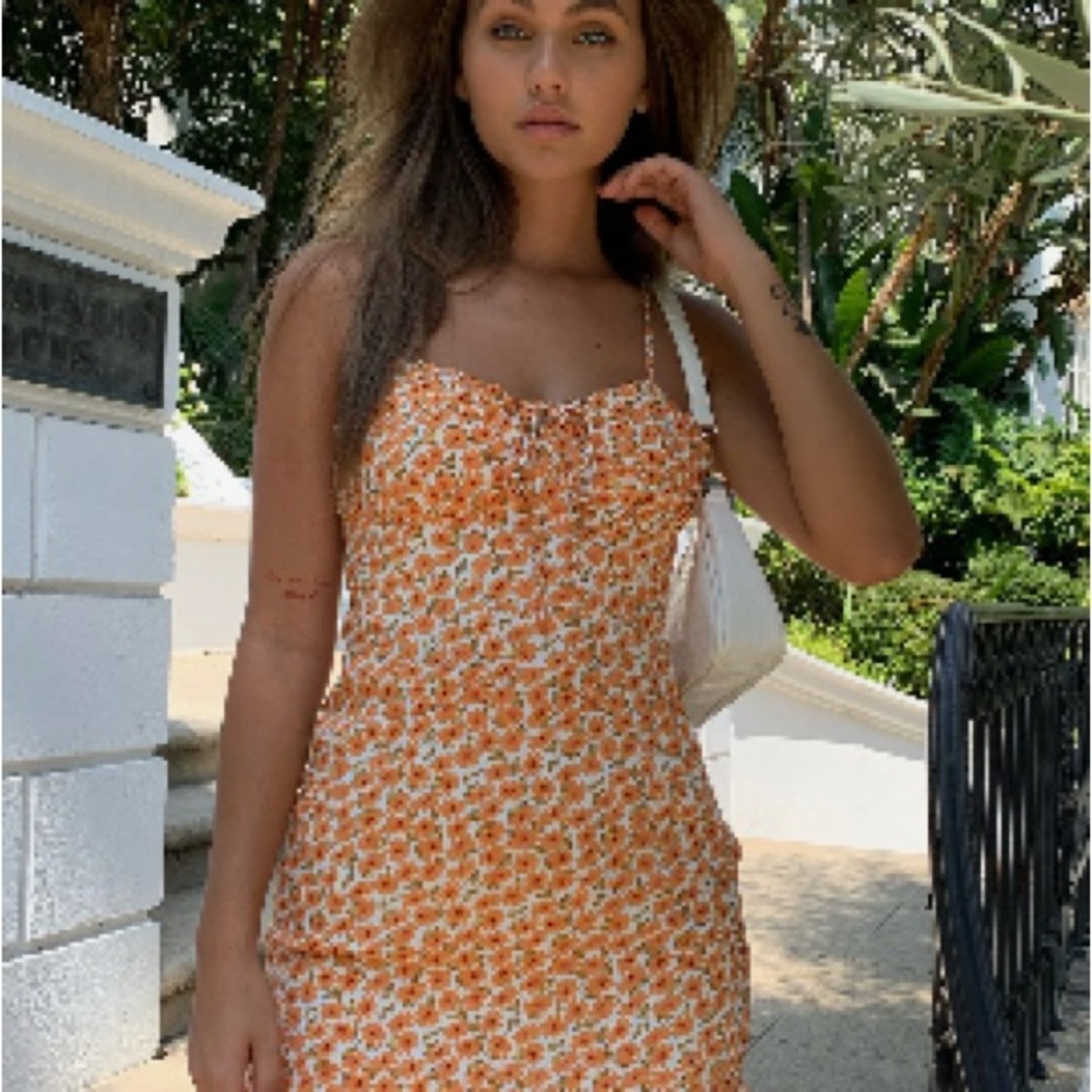 Princess Polly - Miss Mini Dress - Floral Orange Summer Dress